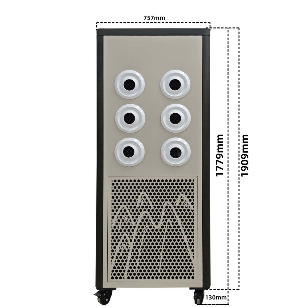 ZP-V9-8 Matte Beige Six Nozzle Mobile Vertical Industrial Spot Air Conditioner