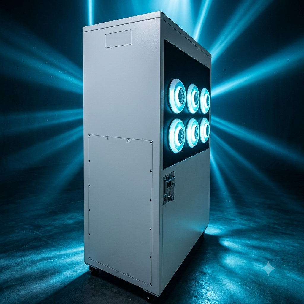 ZP-V6-6 Silver 6-Nozzle Mobile Vertical Industrial Spot Air Conditioner