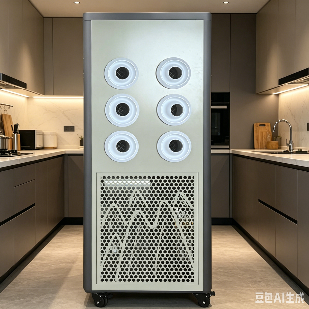 ZP-V9-8 Matte Beige Six Nozzle Mobile Vertical Industrial Spot Air Conditioner