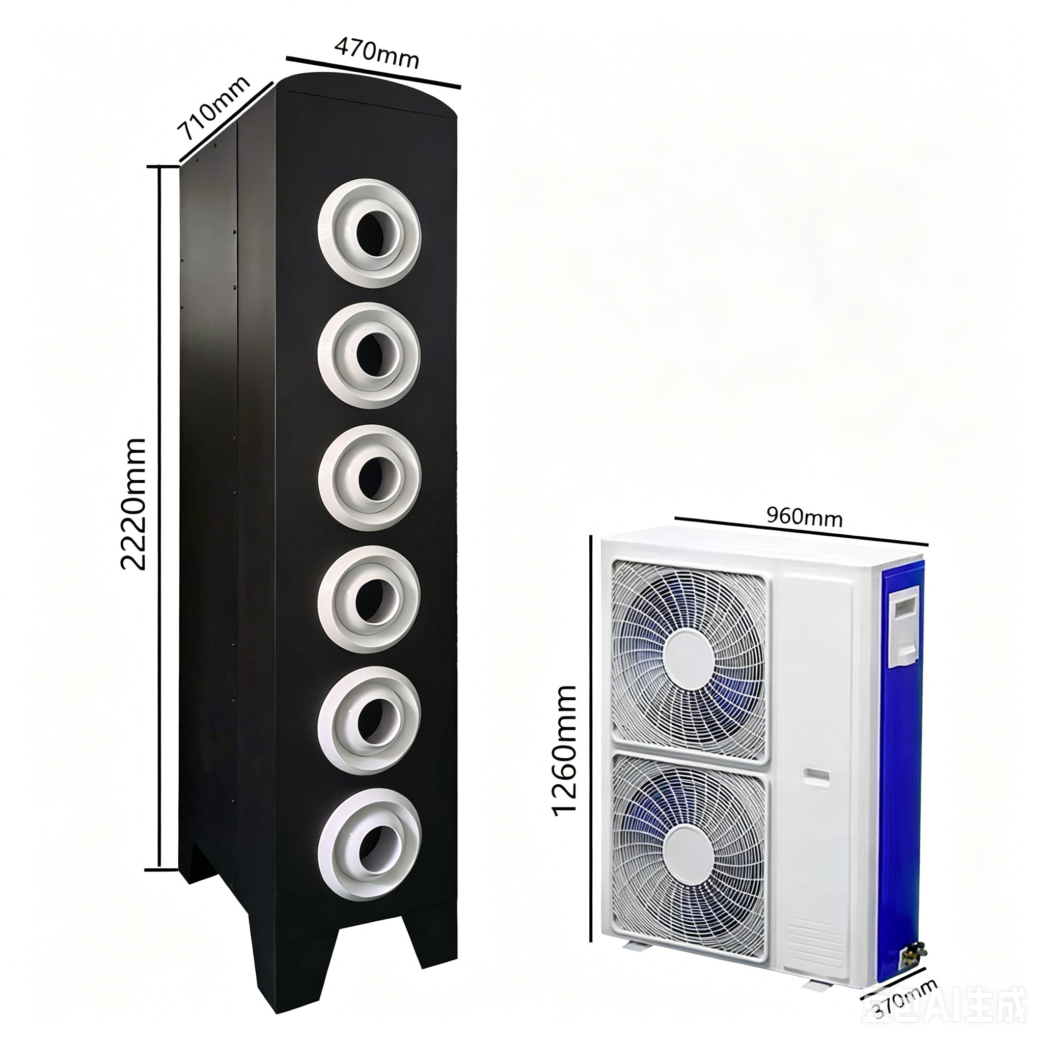 ZP-A6A Black Split Spot Air Conditioner